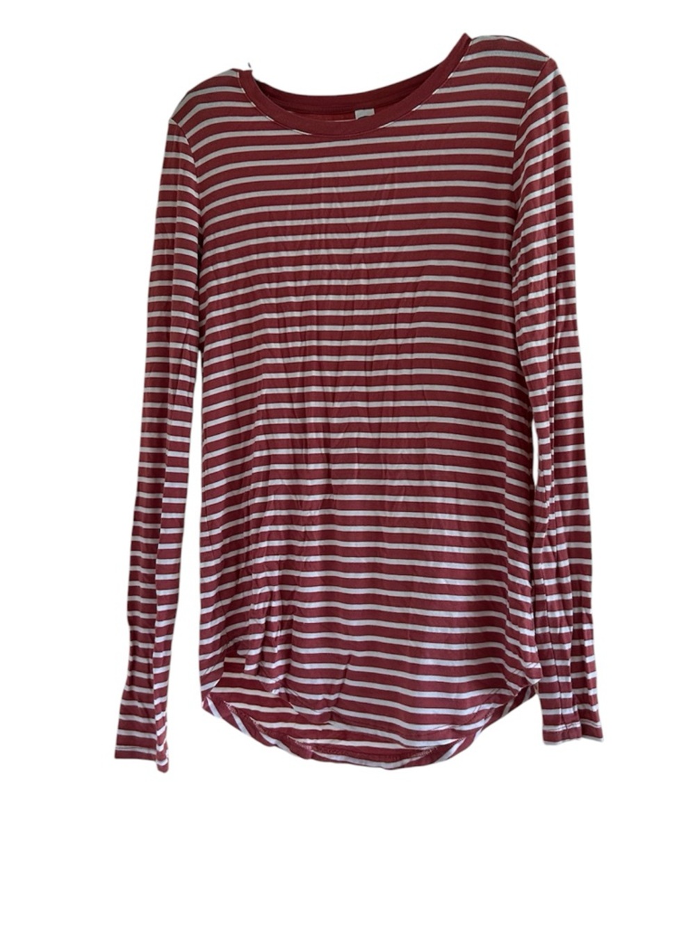 Old Navy Striped Luxe Pink and White Size Small Long Sleeve Top
